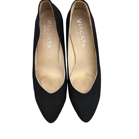 Viscata Black Marquesa Canvas Espadrille Wedge Heels 40/9 - Picture 7 of 7